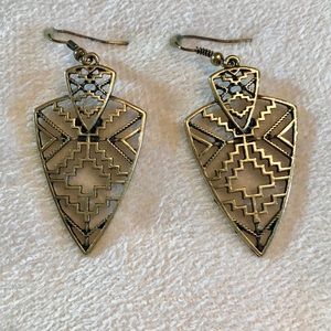 Arrowhead Gold Tone Earrings